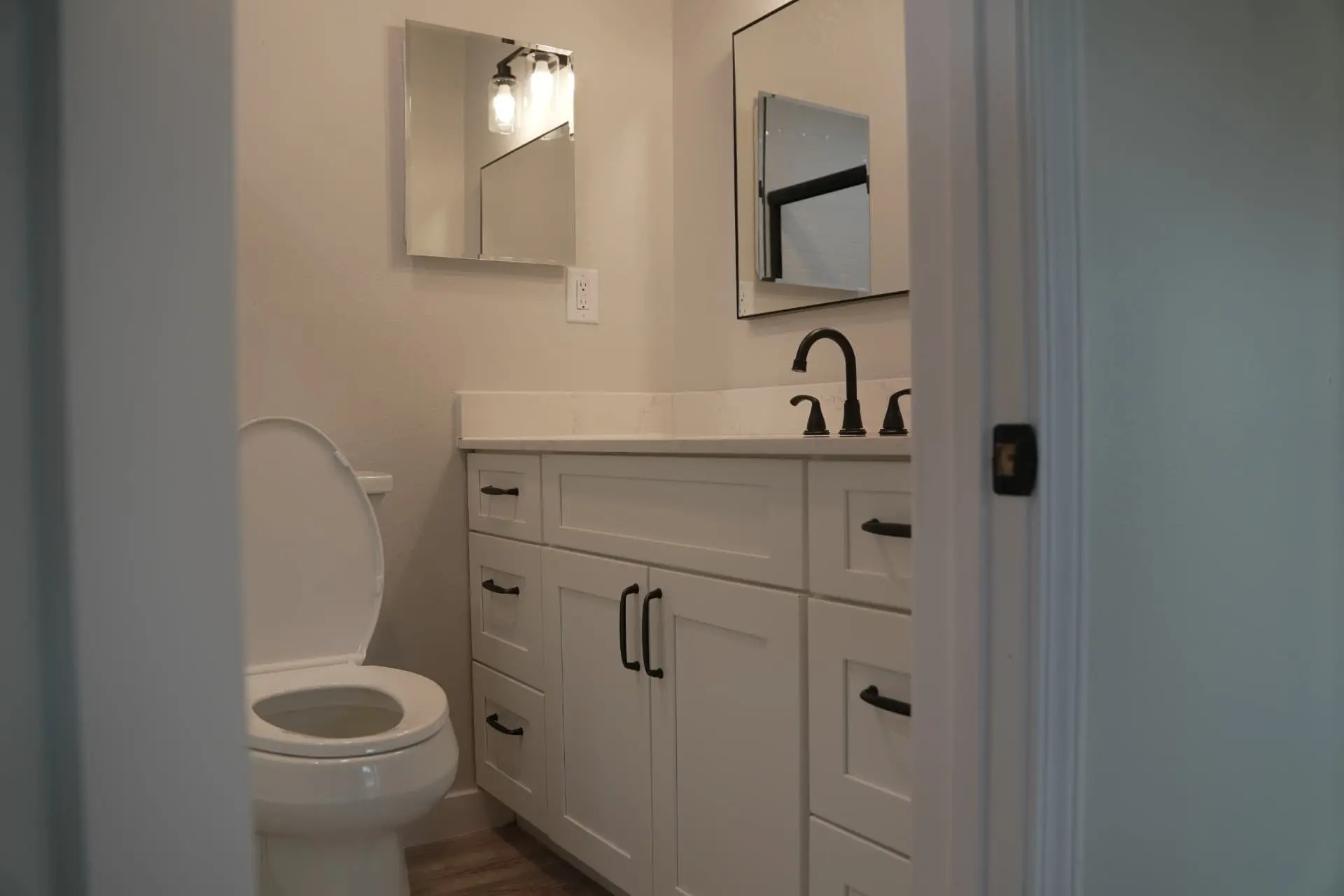 Bathroom vanity with shaker cabinets