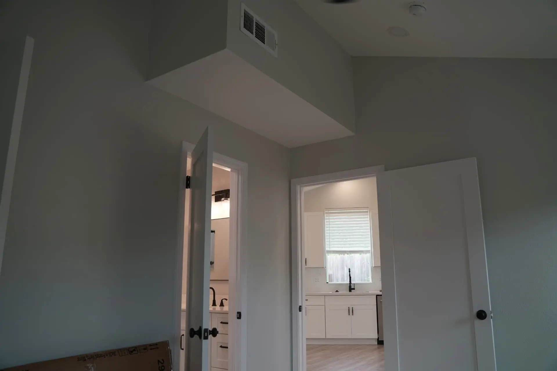 Bedroom and bathroom doorways