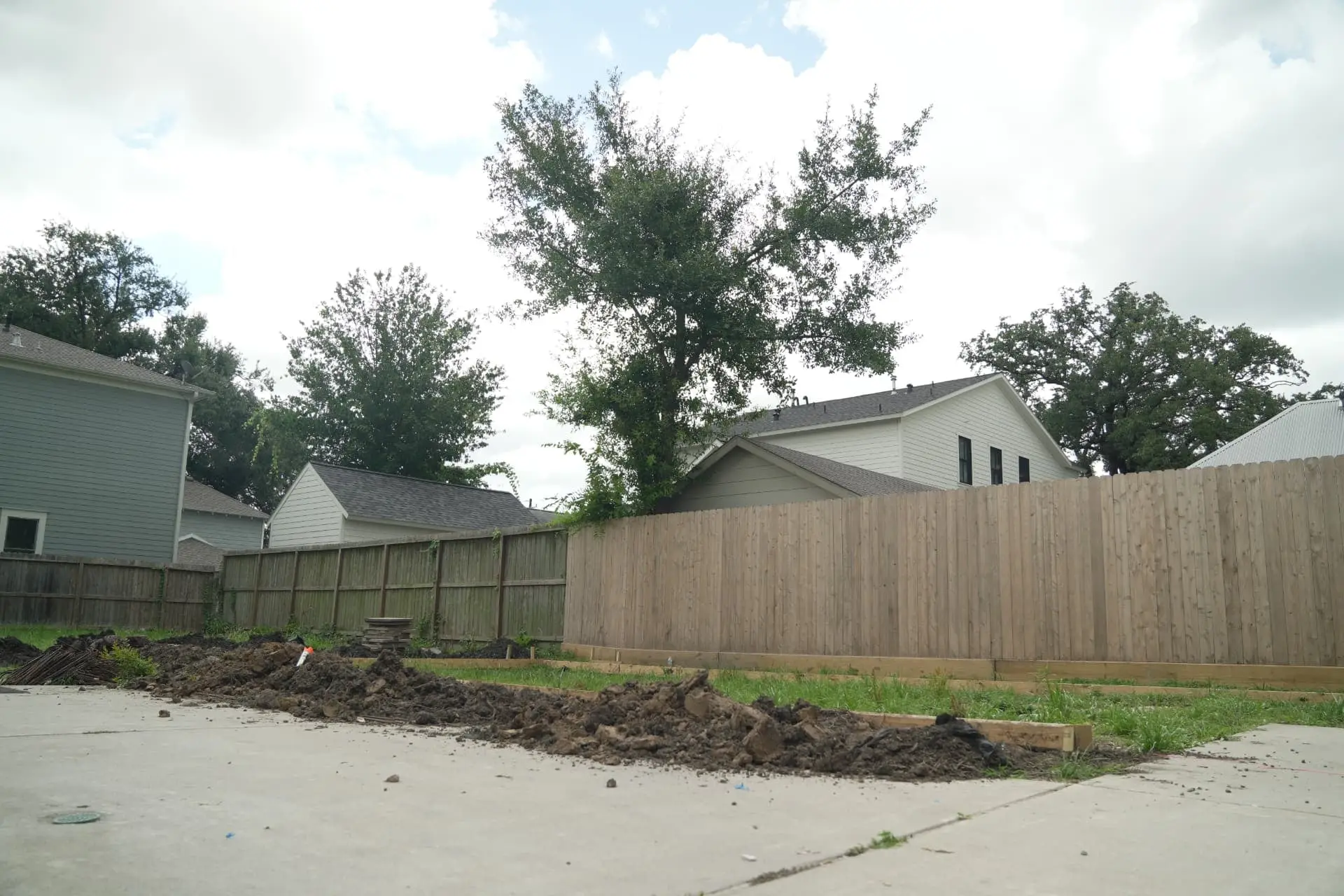Empty backyard before construction