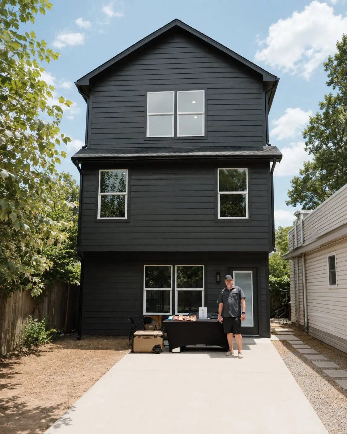 Front elevation of The East Heights Project two-story ADU